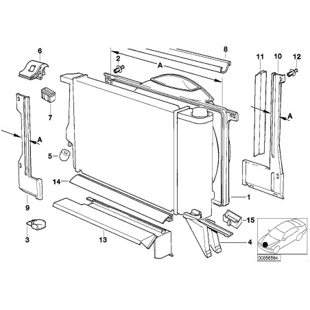 Support de fixation de support de radiateur à essence - Pièce d'origine BMW 17111709332