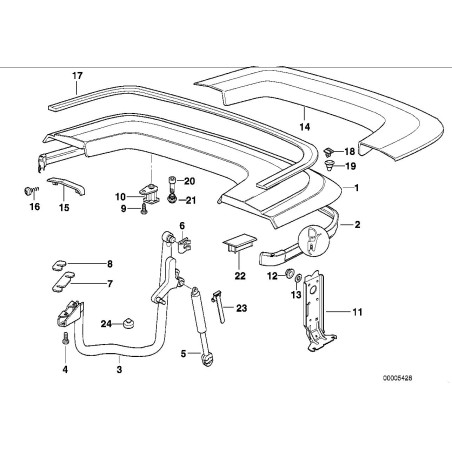 Amortisseur à gaz - Pièce d'origine BMW 51258132679 Amortisseur à gaz - Pièce d'origine BMW 51258132679