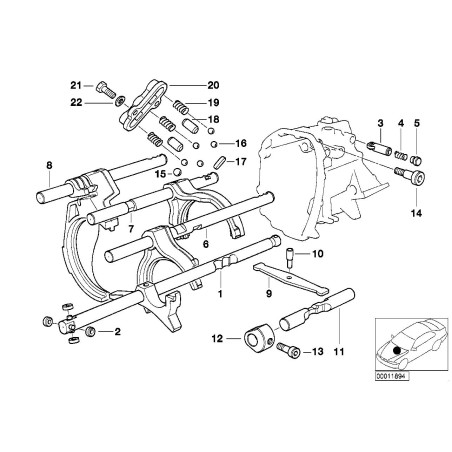 Ressort de compression du sélecteur de boîte de vitesses - Pièce d'origine BMW 23311228405