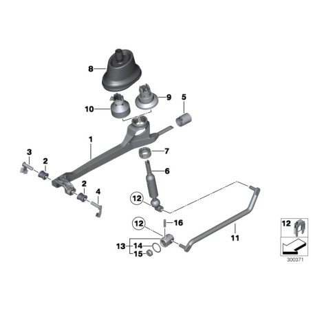Support de bague de boîte de vitesses pour bras de support de levier de changement de vitesse - Pièce d'origine BMW 25111222015