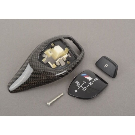 Cache de sélecteur de vitesse en fibre de carbone pour conduite à gauche ou à droite - Pièce d'origine BMW 61312250703