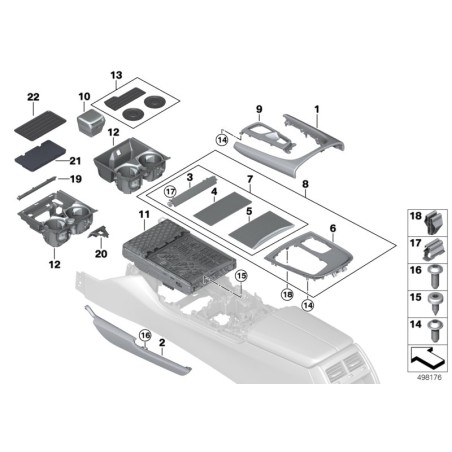 Cache du sélecteur de vitesse RHD - Pièce d'origine BMW 51169321366