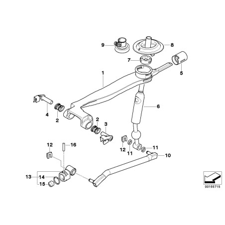 Rondelle en plastique pour tige de sélection de levier de vitesses - Pièce d'origine BMW 25111220439