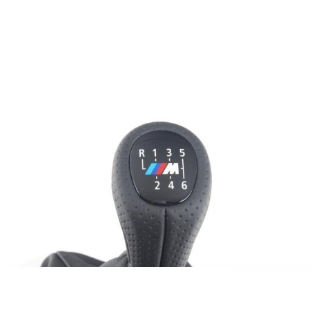 Pommeau de levier de vitesses en cuir noir avec soufflet - Pièce d'origine BMW 25118037308