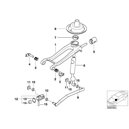 Levier de changement de vitesse - Pièce d'origine BMW 25117527252 Levier de changement de vitesse - Pièce d'origine BMW 25117527252