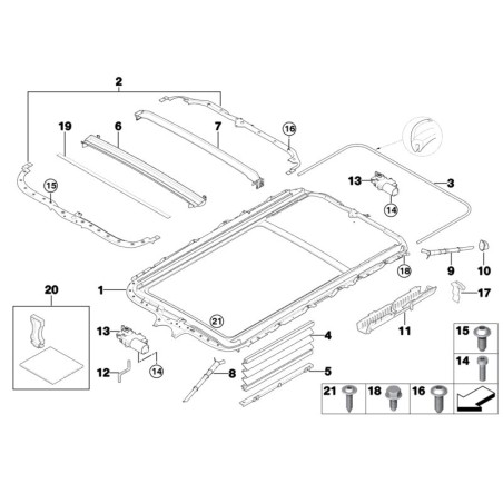 Pièce d'origine BMW Bande de feutre 800x15x1 MM - Pièce d'origine BMW 54137181349