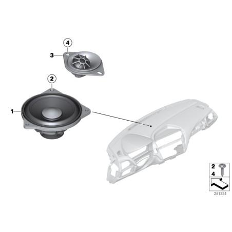 Pièce d'origine BMW Haut-parleur HiFi - F30 - Pièce d'origine BMW 65139240641