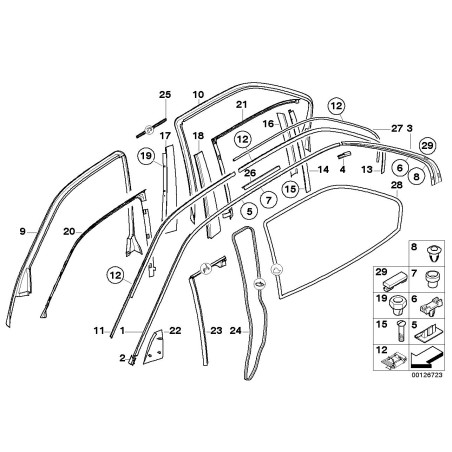 Pièce d'origine Garniture de montant C Gauche - Pièce d'origine BMW 51138208405