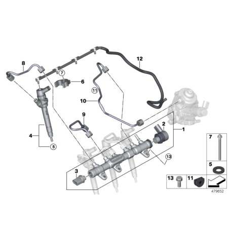 Pièce d'origine Capteur de pression de rampe de carburant - Pièce d'origine BMW 13538577623