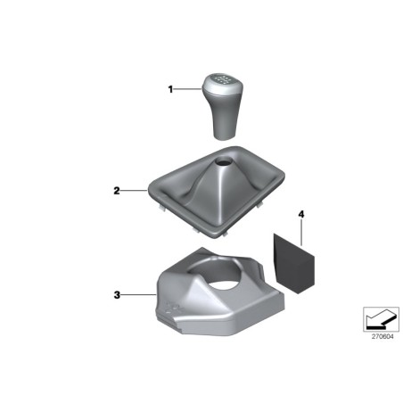 Pièce d'origine Pommeau de levier de vitesse manuel en plastique 6 vitesses - Pièce d'origine BMW 25117529088
