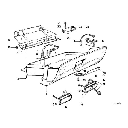 Poignée et serrure de boîte à gants - Pièce d'origine BMW 51169061387