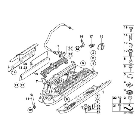 Charnière de boîte à gants - Pièce d'origine BMW 51431945178