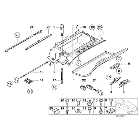 Pièce inférieure de verrou de boîte à gants - Pièce d'origine BMW 51168262566