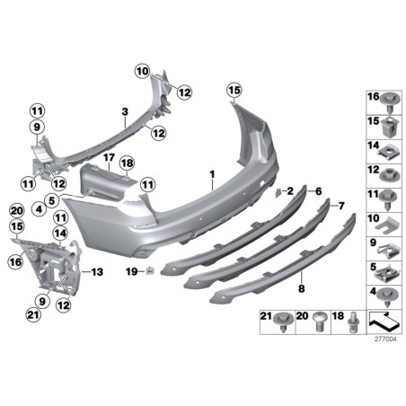 Pare-chocs arrière inférieur avec garniture noire pour Gran Turismo M LCI - Pièce d'origine BMW 51128056111. Pare-chocs arrière inférieur avec garniture noire pour Gran Turismo M LCI - Pièce d'origine BMW 51128056111.