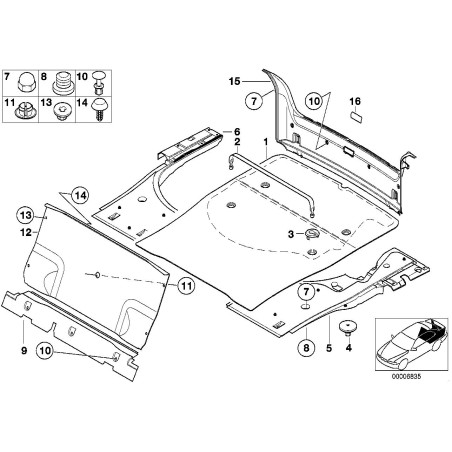Tapis de coffre gris - Pièce d'origine BMW 51478159495
