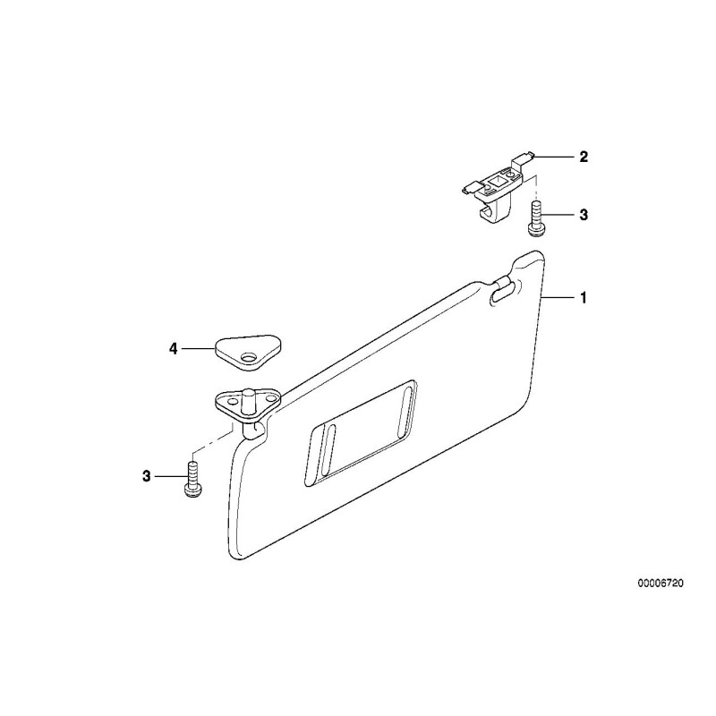 Attache de pare-soleil grise - Pièce d'origine BMW 51168174715