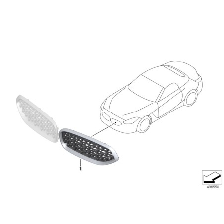 Grille avant droite - Pièce d'origine BMW 51138091296 Grille avant droite - Pièce d'origine BMW 51138091296