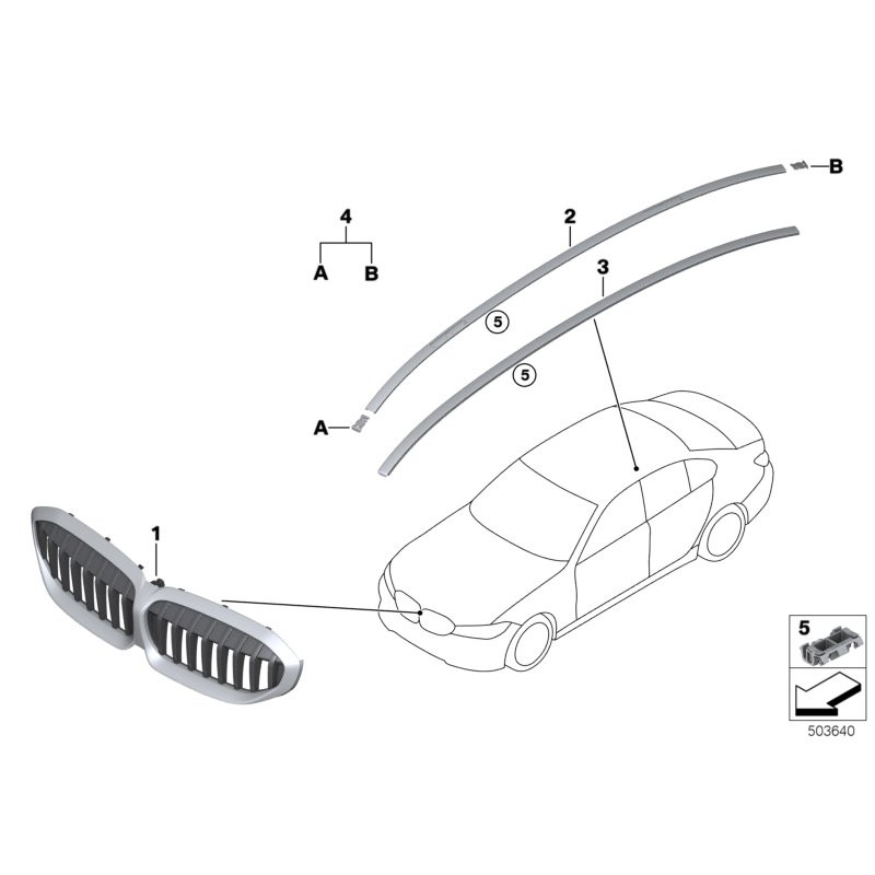 Grille avant - Icam de luxe - Pièce d'origine BMW 51137457041 Grille avant - Icam de luxe - Pièce d'origine BMW 51137457041