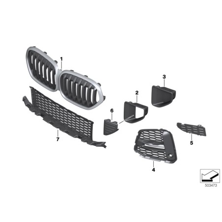 Grille avant Shadowline - Pièce d'origine BMW 51138080619