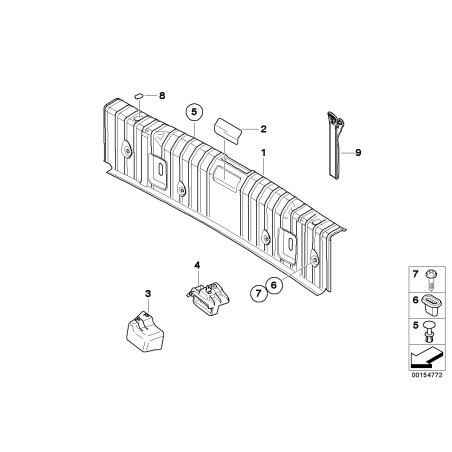 Garniture de moulure de gouttière - Pièce d'origine BMW 51131840154
