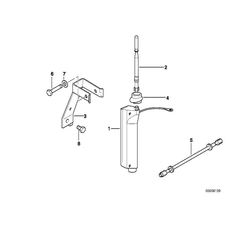 Grommet pour antenne à tige courte - Pièce d'origine BMW 65218375151