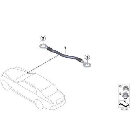 Sangle de mise à la terre du capot - Pièce d'origine BMW 65311730952