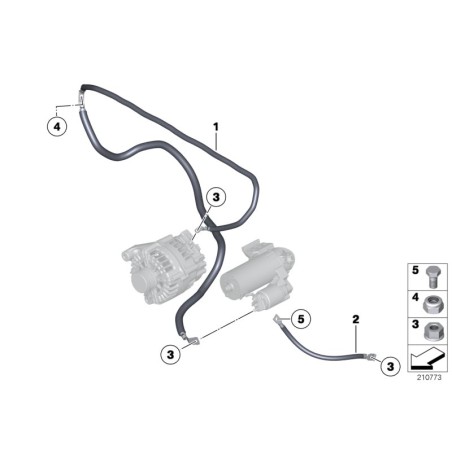Fil de mise à la terre - Pièce d'origine BMW 12427549393