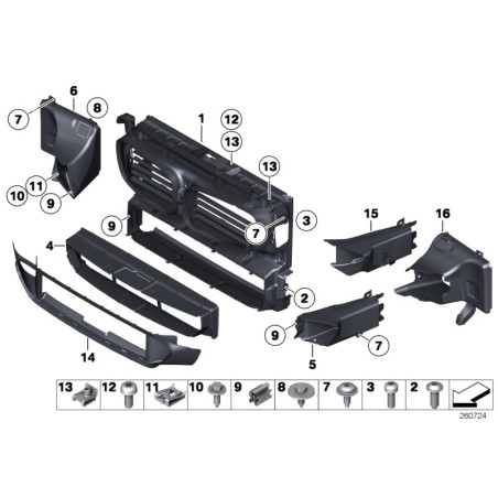 Gt 08-16 M Sport Conduit de ventilation avant droit - Pièce d'origine BMW 51748049676