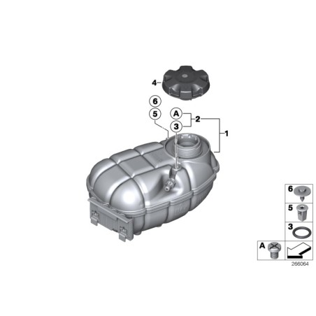Réservoir d'expansion de liquide de refroidissement GT - Pièce d'origine BMW 17137642158