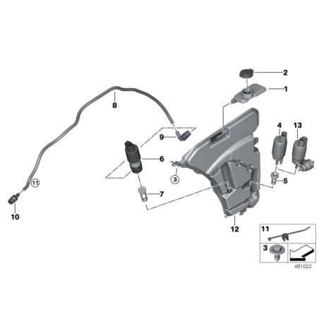 Capuchon de couvercle de réservoir de liquide lave-glace GT - Pièce d'origine BMW 61667357288