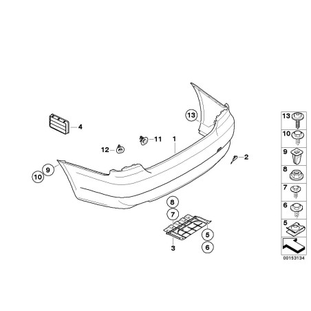Guide inférieur central - Pièce d'origine BMW 51127128248