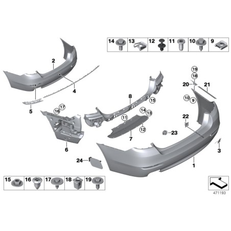 Guide inférieur central - Pièce d'origine BMW 51127228516