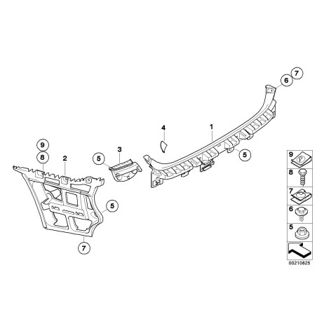 Guide Centre Arrière - Pièce d'origine BMW 51127127720