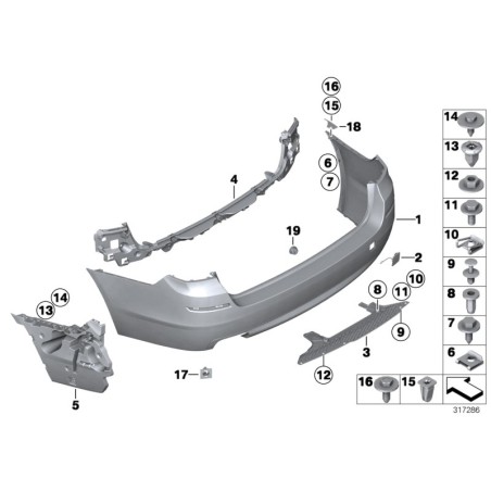 Guide Centre Arrière - Pièce d'origine BMW 51127207109