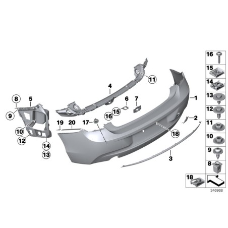 Guide Centre Arrière - Pièce d'origine BMW 51127240953