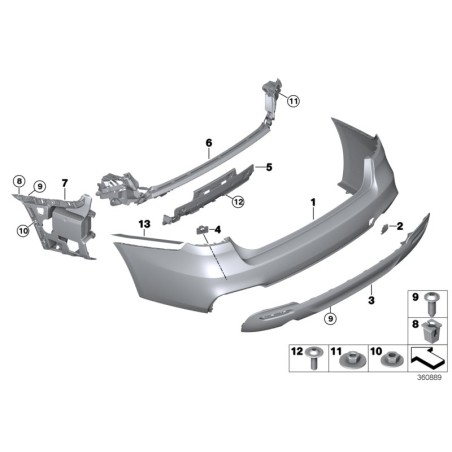 Guide Centre Arrière - Pièce d'origine BMW 51127293777