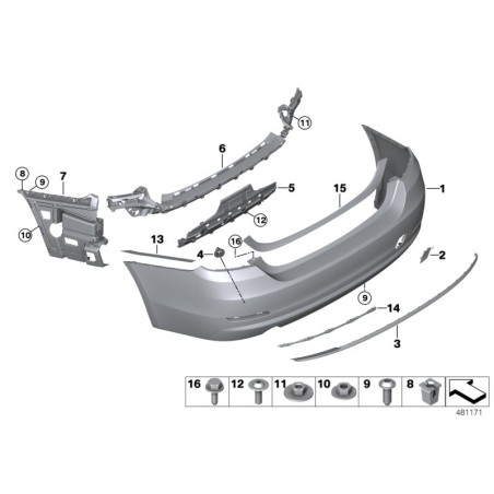 Guide Centre Arrière - Pièce d'origine BMW 51127432637