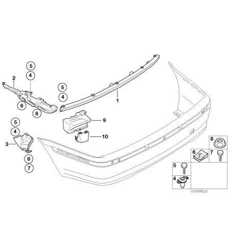 Guide inférieur gauche - Pièce d'origine BMW 51127031975