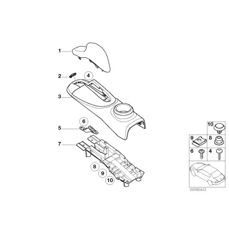 Support de console centrale de frein à main - Pièce d'origine BMW 51167121737 Support de console centrale de frein à main - Pièce d'origine BMW 51167121737