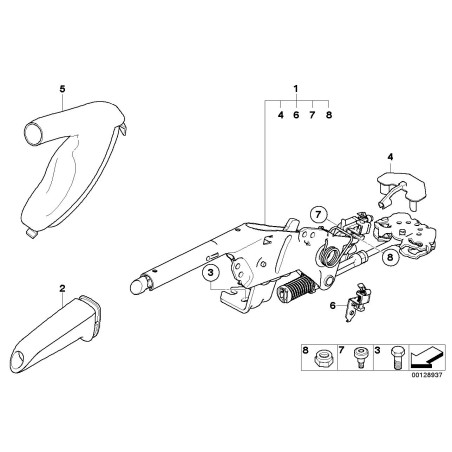 Revêtement de levier de frein à main Rhd - Pièce d'origine BMW 34427059894