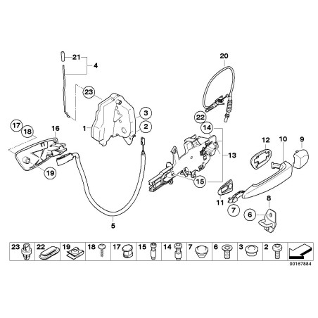 Support de poignée - Pièce d'origine BMW 51217207539