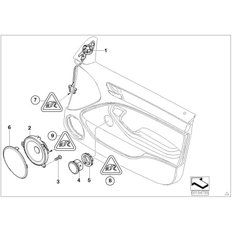 Haut-parleur de gamme moyenne Harman Kardon - Pièce d'origine BMW 65138368243