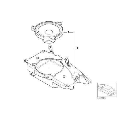 Haut-parleur Harman Kardon - Pièce d'origine BMW 65138378555 Haut-parleur Harman Kardon - Pièce d'origine BMW 65138378555