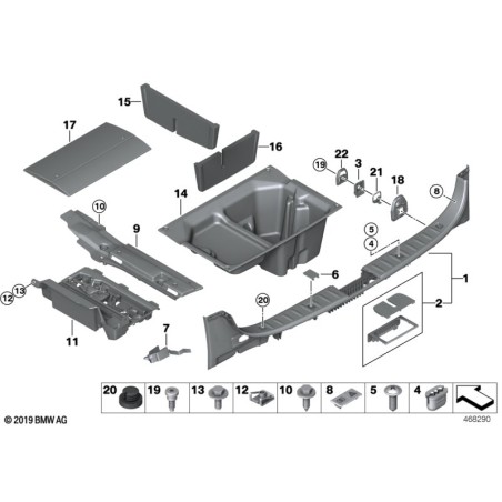 Cache de verrouillage de hayon noir - Pièce d'origine BMW 51479142417