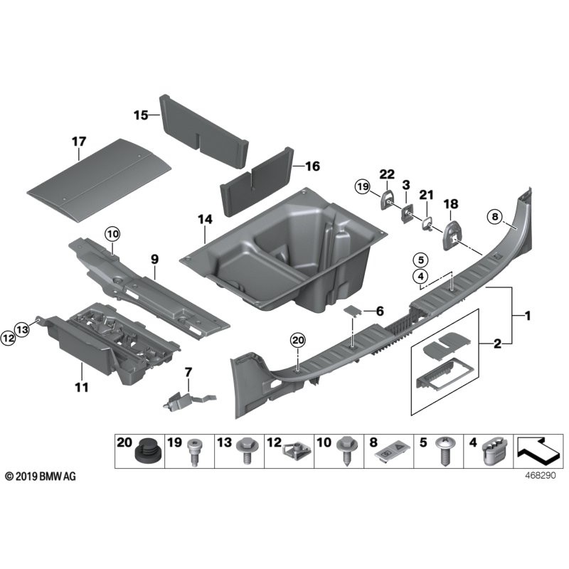 Cache de verrouillage de hayon noir - Pièce d'origine BMW 51479142418