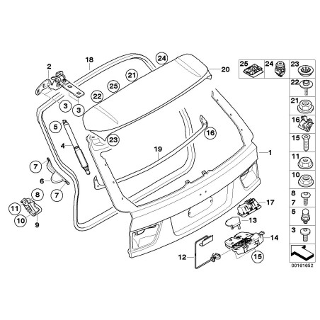 Mécanisme de verrouillage du hayon - Pièce d'origine BMW 51247308849 Mécanisme de verrouillage du hayon - Pièce d'origine BMW 51247308849