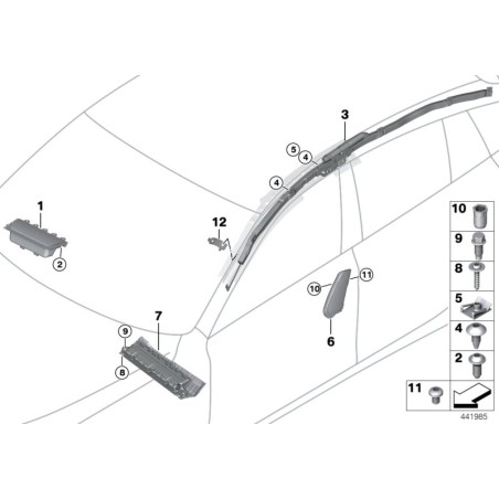 Airbag de tête gauche - Pièce d'origine BMW 72129143417