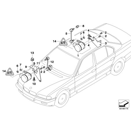 Tige de réglage des phares E38 - Pièce d'origine BMW 63121183088 Tige de réglage des phares E38 - Pièce d'origine BMW 63121183088