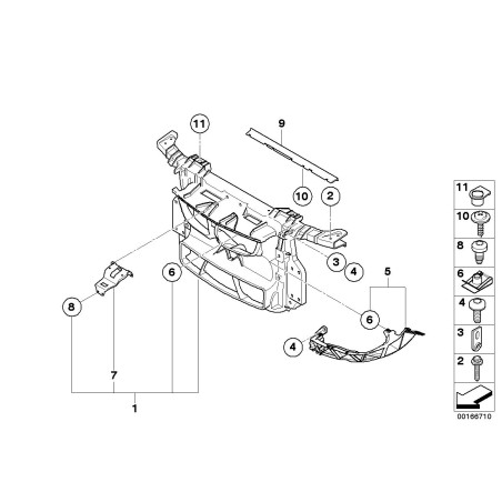 Support de phare gauche - Pièce d'origine BMW 51117148761 Support de phare gauche - Pièce d'origine BMW 51117148761
