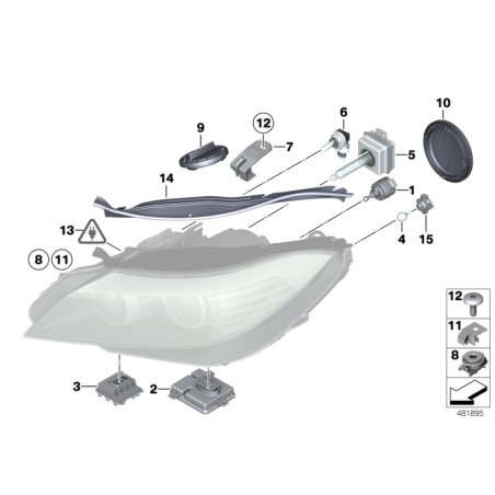 Support de phare gauche - Pièce d'origine BMW 63126940663
